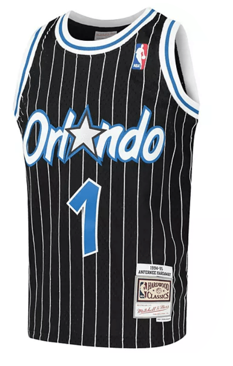  Mitchell & Ness Anfernee Hardaway Orlando Magic NBA Throwback  Jersey - Blue : Sports & Outdoors