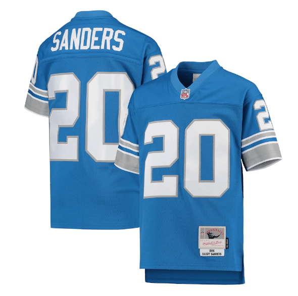 Mitchell & Ness Youth Jersey Youth Barry Sanders Detroit Lions Mitchell & Ness Blue Throwback Jersey