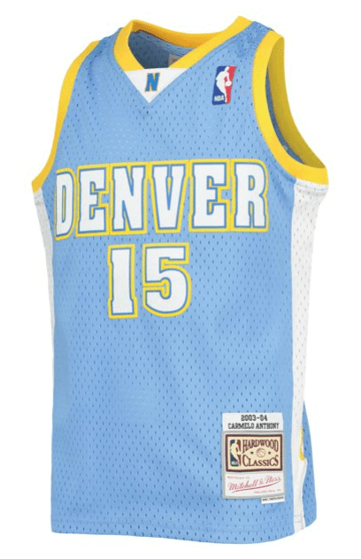 Mitchell & Ness Youth Jersey Youth Carmelo Anthony Denver Nuggets Mitchell & Ness NBA Blue Throwback Jersey