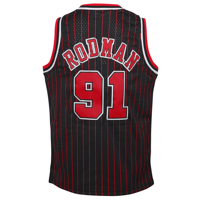 Shirts, Dennis Rodman Chicago Bulls Black Pinstripe Throwback Jersey