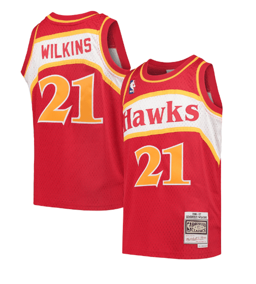 Mitchell & Ness Youth Jersey Youth Dominique Wilkins Atlanta Hawks Mitchell & Ness Red NBA Throwback Jersey