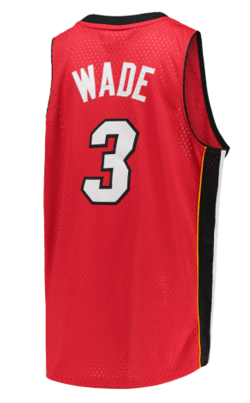 Youth Dwayne Wade Jersey Miami Heat Mitchell Ness NBA Red Throwback Jersey
