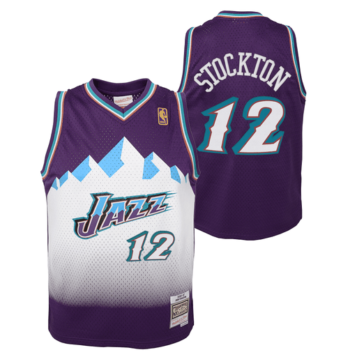 Utah Jazz Authentic Purple John Stockton Throwback Jersey - Men's