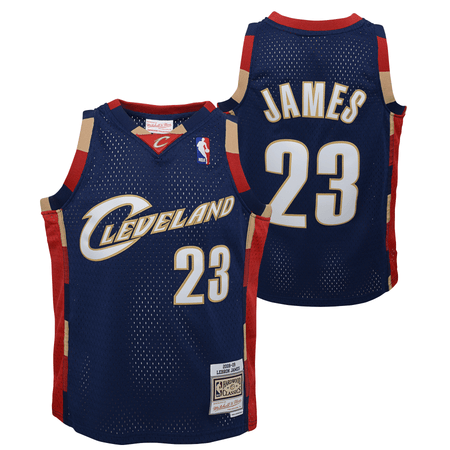 Youth LeBron James Jersey Cleveland Cavaliers Mitchell Ness Throwback Navy