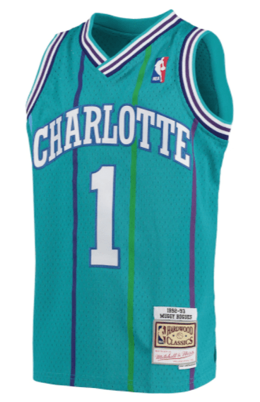 Mitchell & Ness Youth Jersey Youth Muggsy Bogues Charlotte Hornets Mitchell & Ness NBA Blue Throwback Jersey