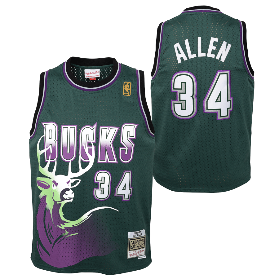 Ray Allen- Milwaukee Bucks Throwback Jersey – Kiwi Jersey Co.