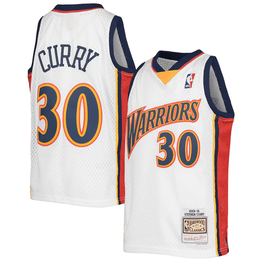 Youth Stephen Curry Golden State Warriors Mitchell & Ness NBA White Throwback Jersey