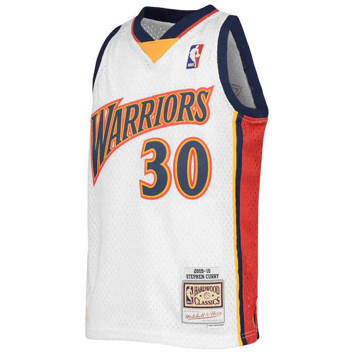 Youth Stephen Curry Golden State Warriors Mitchell & Ness NBA White Throwback Jersey