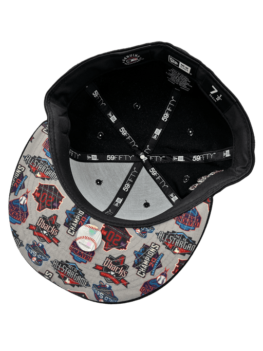 New Era Fitted Hat Arizona Diamondbacks New Era Custom 59Fifty Black UV Logos Patch Fitted Hat