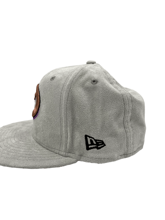 New Era Fitted Hat Arizona Diamondbacks New Era Custom 59Fifty Gray Metallic Suede Patch Fitted Hat