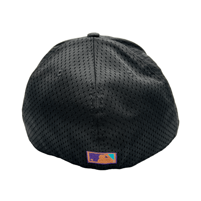 New Era Fitted Hat Arizona Diamondbacks New Era Custom Black Mesh Ninties Side Patch 59FIFTY Fitted Hat