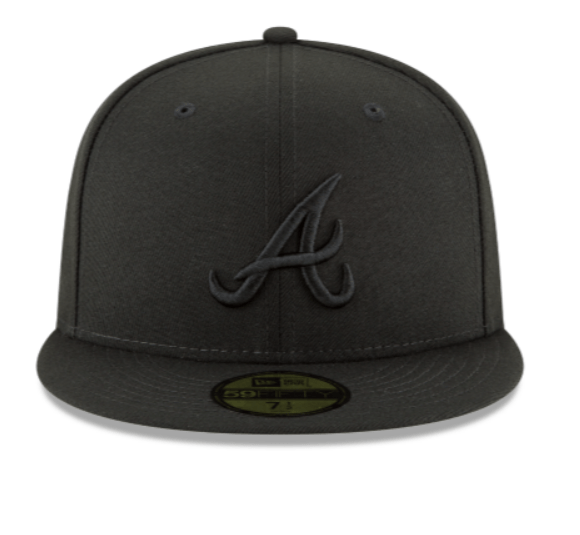 Atlanta Braves New Era Black on Black Collection 59FIFTY Fitted Hat