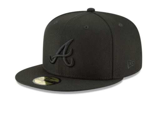 Atlanta Braves New Era Black on Black Collection 59FIFTY Fitted Hat