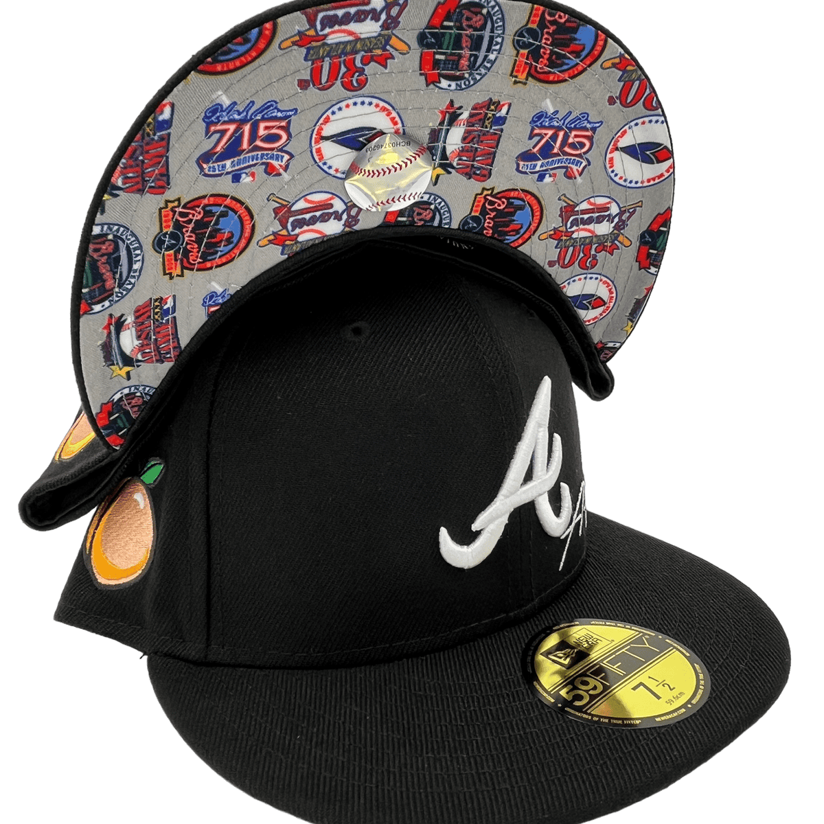Atlanta Braves New Era Black & Metallic Logos Side Patch 59FIFTY Fitte