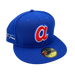 New Era Fitted Hat Atlanta Braves New Era Custom 59Fifty Blue Logo Sweatband Fitted Hat