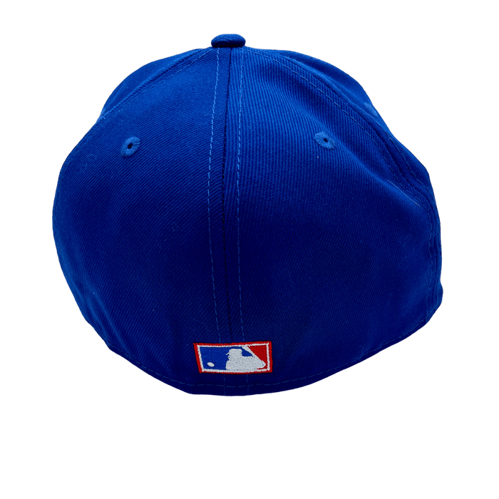 New Era Fitted Hat Atlanta Braves New Era Custom Blue Pinwheel Side Patch 59FIFTY Fitted Hat
