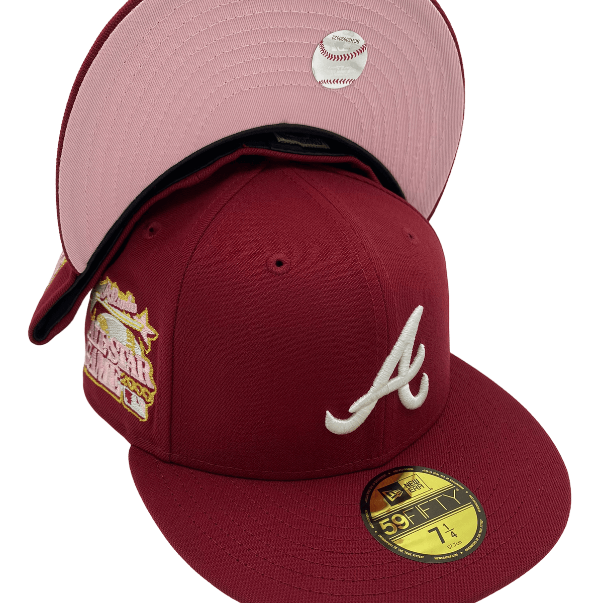 Atlanta Braves New Era Red Custom Bordeaux Side Patch 59FIFTY Fitted H