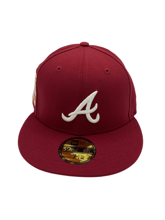 Atlanta Braves New Era Red Custom Bordeaux Side Patch 59FIFTY Fitted H