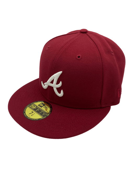 Atlanta Braves OLD ENGLISH SOUTHPAW Red-Red Fitted Hat