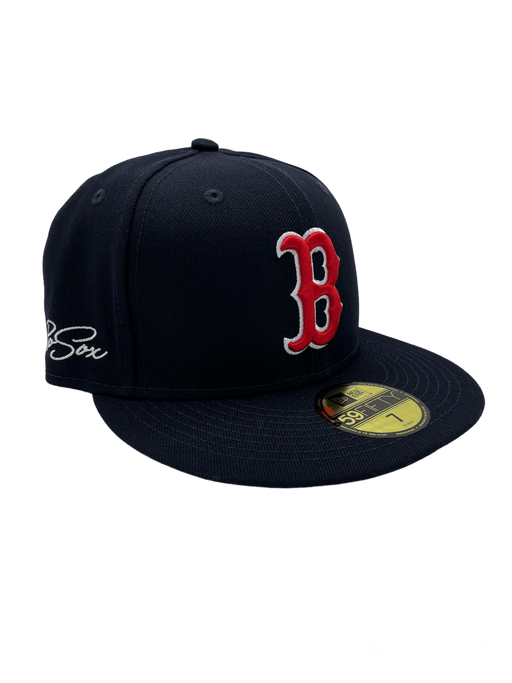 Boston Red Sox New Era Custom 59FIFTY Navy Logo Sweatband Fitted Hat, 7 3/4 / Navy