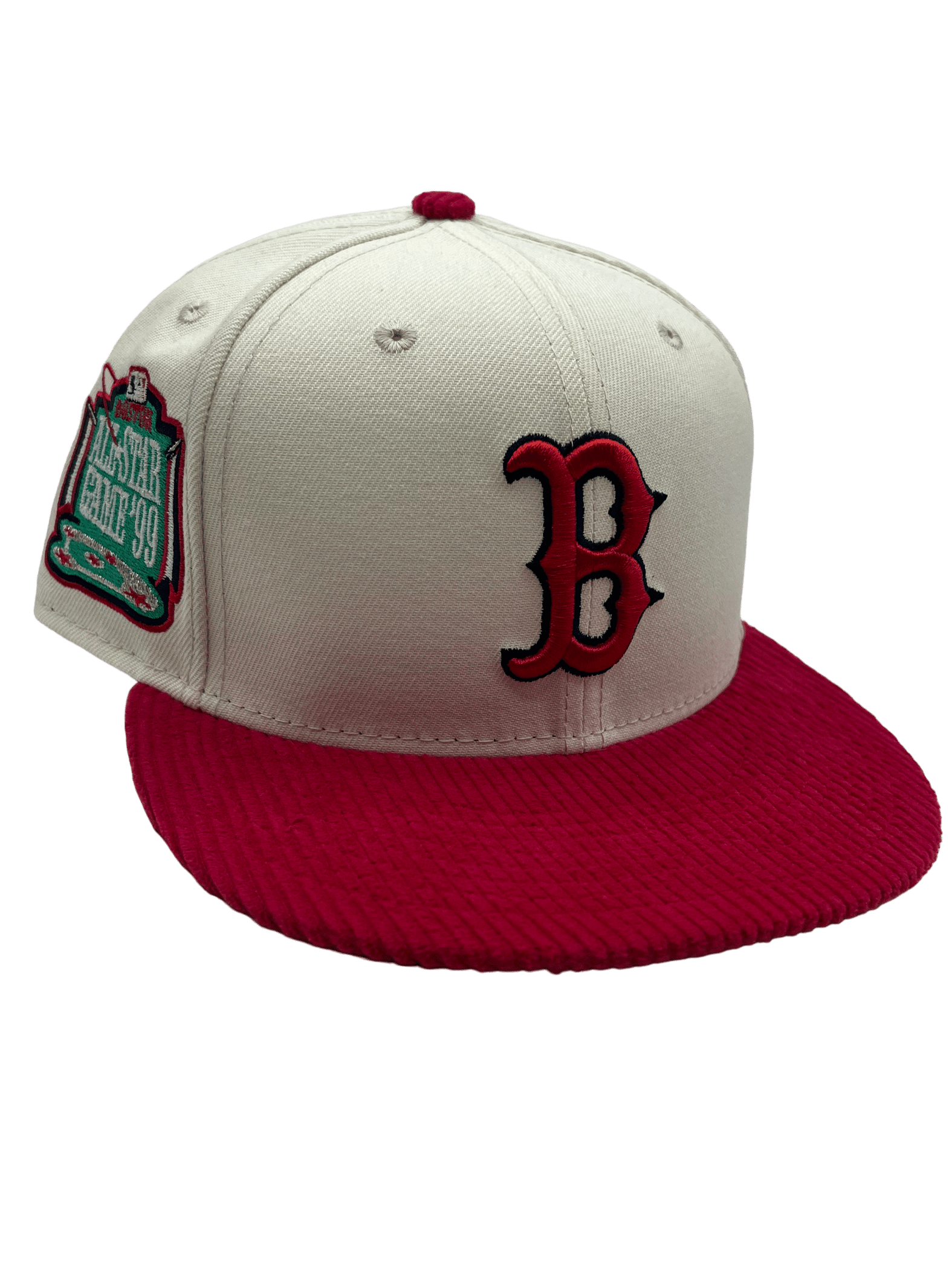 Adult Boston Red Sox New Era Custom Corduroy Brim Cream 59FIFTY Fitted ...