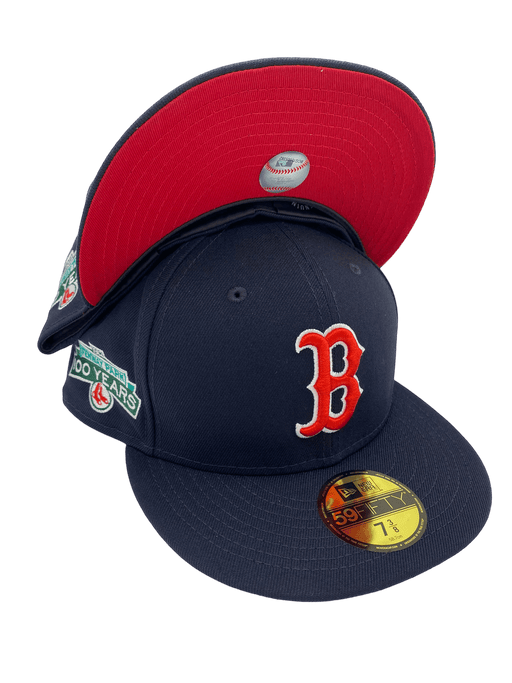 New Era Fitted Hat Boston Red Sox New Era Custom Navy Patches All Over 59FIFTY Fitted Hat