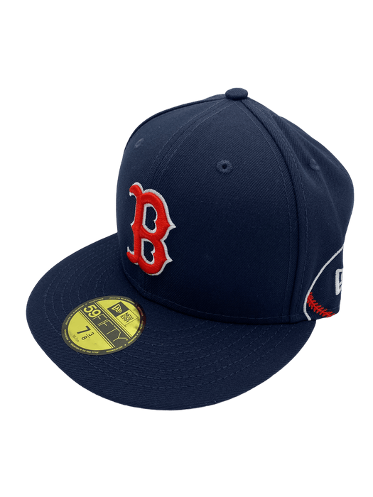 New Era Fitted Hat Boston Red Sox New Era Custom Navy Patches All Over 59FIFTY Fitted Hat