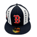 New Era Fitted Hat Boston Red Sox New Era Custom Navy Pinwheel Side Patch 59FIFTY Fitted Hat