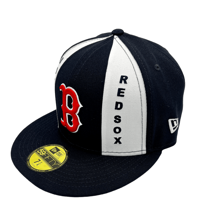 Boston Red Sox PINWHEEL White-Black Fitted Hat by New Era