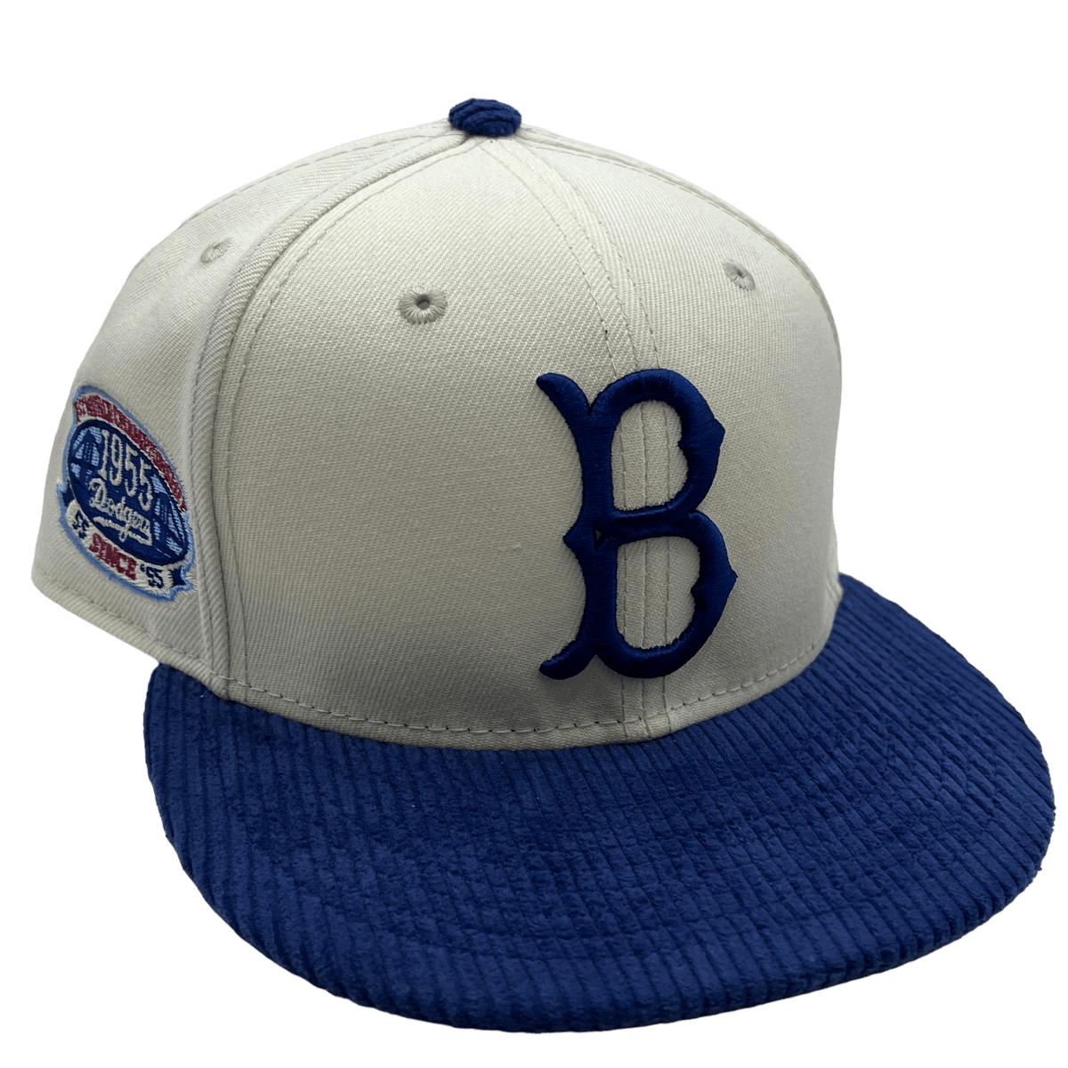 Los Angeles Dodgers New Era Custom Corduroy Brim Cream 59FIFTY Fitted Hat, 7 3/4 / Cream