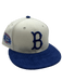 New Era Fitted Hat Brooklyn Dodgers New Era Custom Corduroy Brim Cream 59FIFTY Fitted Hat