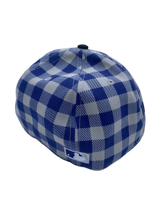 New Era Fitted Hat Brooklyn Dodgers New Era Plaid Top Custom Side Patch 59FIFTY Fitted Hat