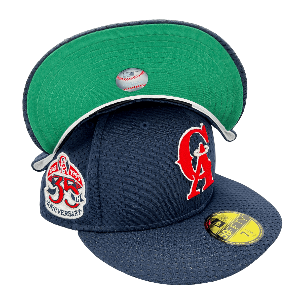 California Angels Mitchell & Ness Bases Loaded Fitted Hat - Navy/