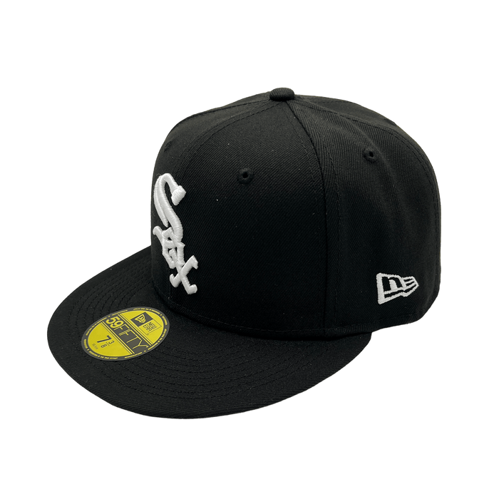 New Era 59FIFTY Chicago White Sox 5950 Patch Fitted Hat 7 3/4 / Black
