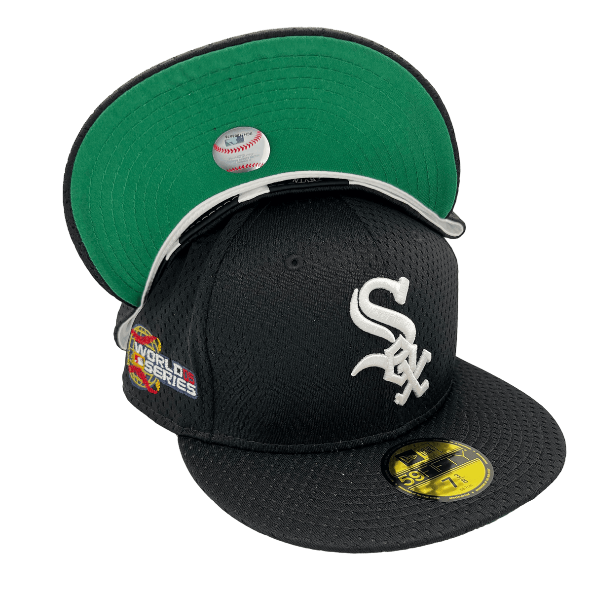 Chicago White Sox New Era Custom Black Mesh Ninties Side Patch 59FIFTY  Fitted Hat