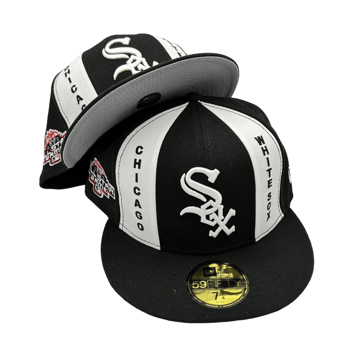 Chicago White Sox New Era Custom Black Pinwheel Side Patch 59FIFTY Fitted Hat, 7 1/8 / Black
