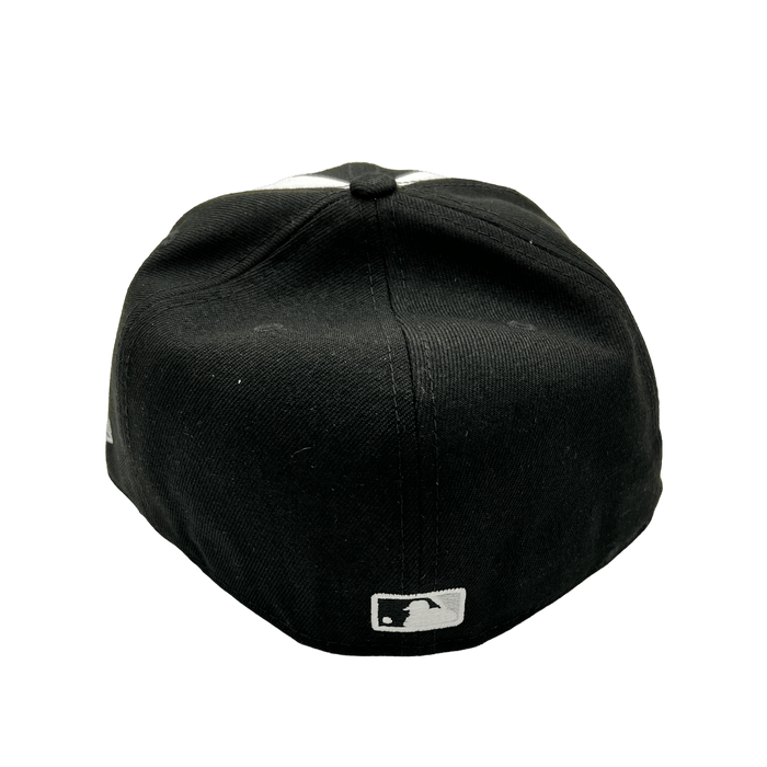 New Era Fitted Hat Chicago White Sox New Era Custom Black Pinwheel Side Patch 59FIFTY Fitted Hat
