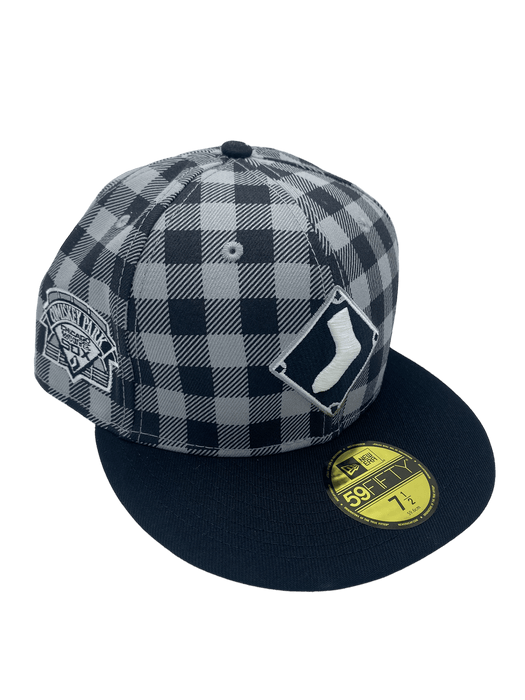 New Era Fitted Hat Chicago White Sox New Era Plaid Top Custom Side Patch 59FIFTY Fitted Hat