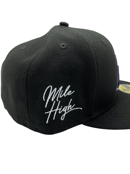 Colorado Rockies New Era Custom 59Fifty Black Logo Sweatband Fitted Hat