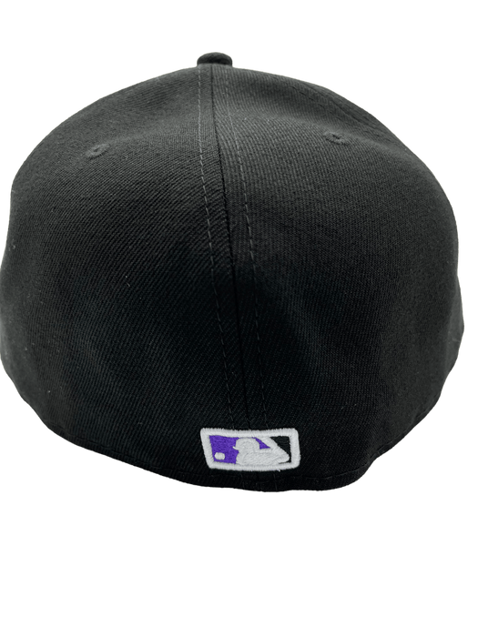 New Era Fitted Hat Colorado Rockies New Era Custom 59Fifty Black Logo Sweatband Fitted Hat