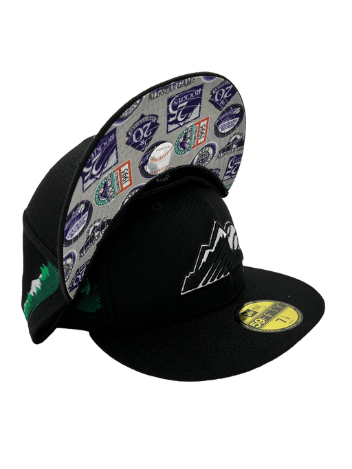 Colorado Rockies New Era Custom Black Pinwheel Side Patch 59FIFTY Fitted Hat, 7 5/8 / Black