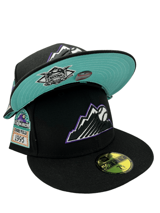 Colorado Rockies New Era Custom 59FIFTY Black Visor Patch Fitted Hat, 7 3/8 / Black