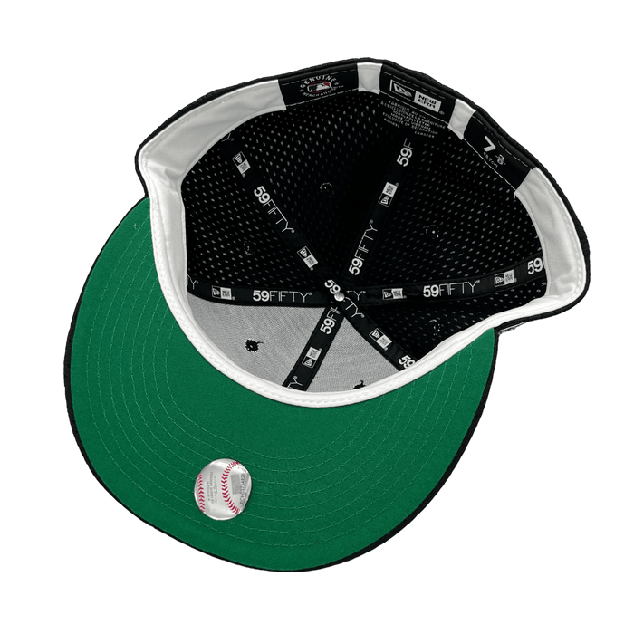 New Era Fitted Hat Colorado Rockies New Era Custom Black Mesh Ninties Side Patch 59FIFTY Fitted Hat
