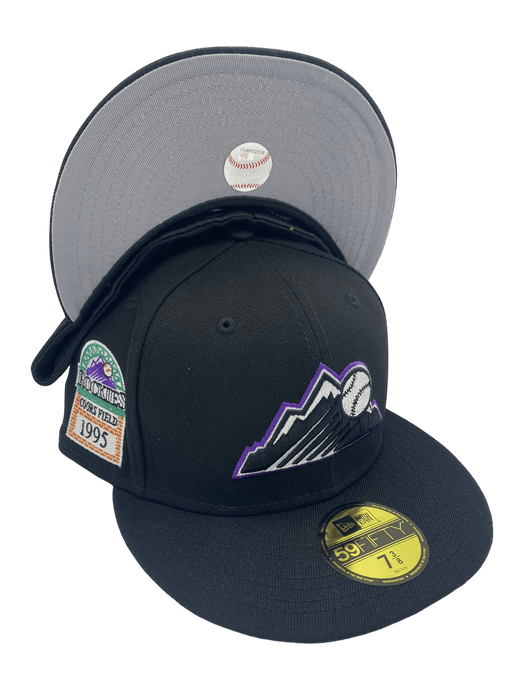 Colorado Rockies New Era Custom Black Patches All Over 59FIFTY Fitted Hat, 7 1/8 / Black