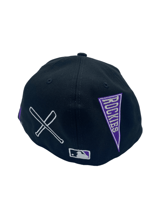 New Era Fitted Hat Colorado Rockies New Era Custom Black Patches All Over 59FIFTY Fitted Hat