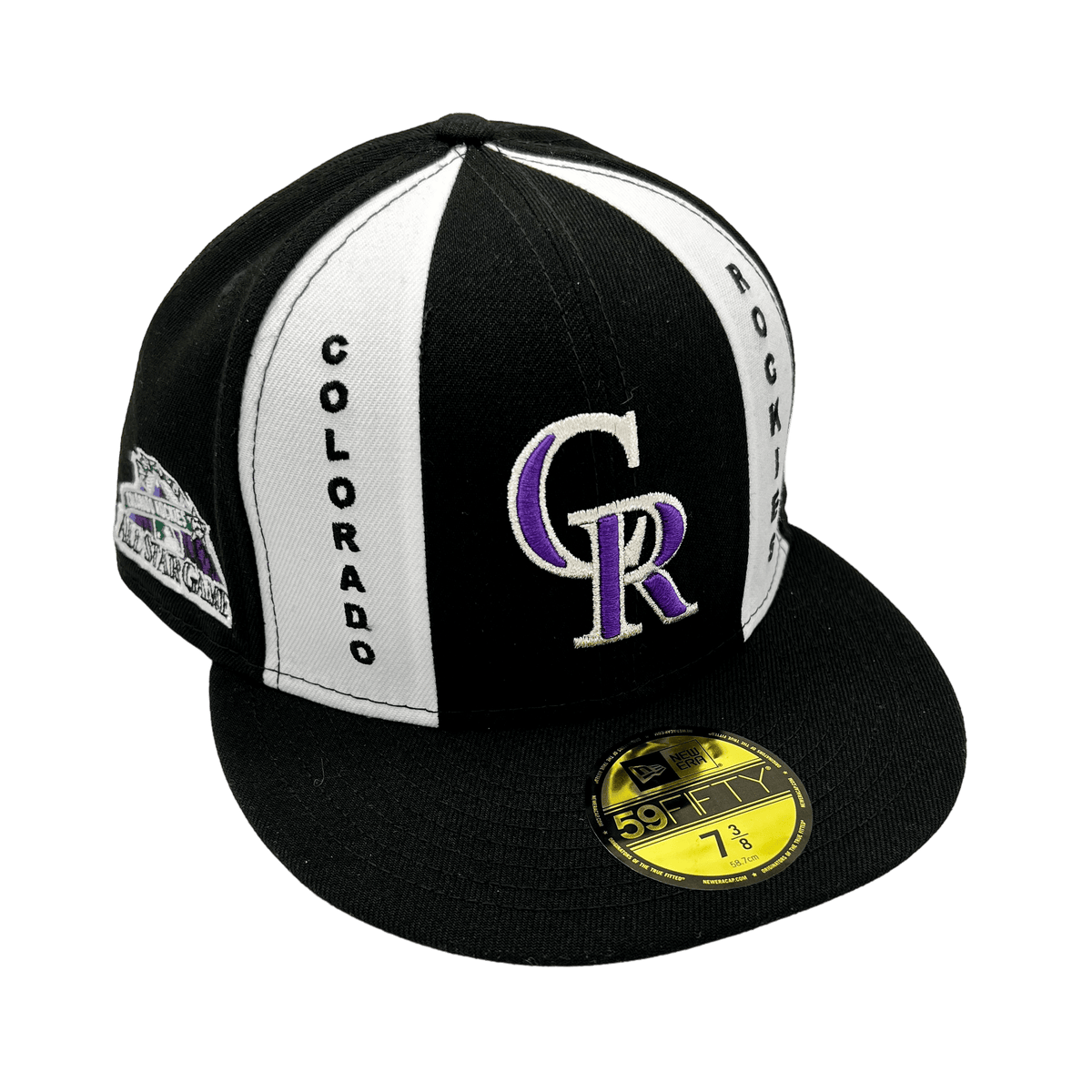 Colorado Rockies New Era Custom Black Pinwheel Side Patch 59FIFTY Fitted Hat, 7 5/8 / Black