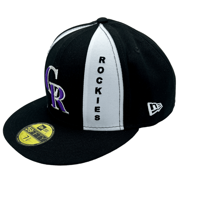 New Era Fitted Hat Colorado Rockies New Era Custom Black Pinwheel Side Patch 59FIFTY Fitted Hat