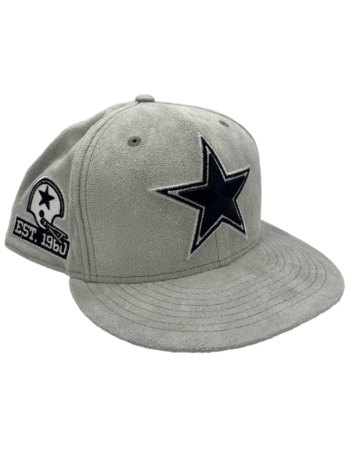 Dallas Cowboys New Era Custom 59FIFTY Gray Metallic Suede Patch Fitted Hat, 7 1/8 / Gray