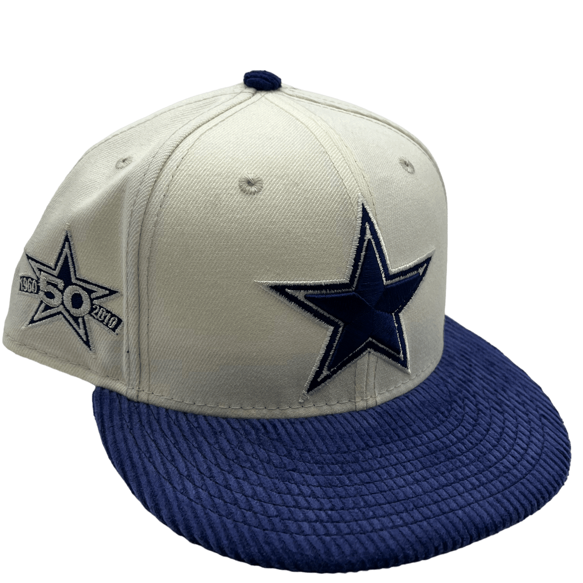 Dallas Cowboys New Era Custom Corduroy Brim Cream 59FIFTY Fitted Hat, 7 3/4 / Cream