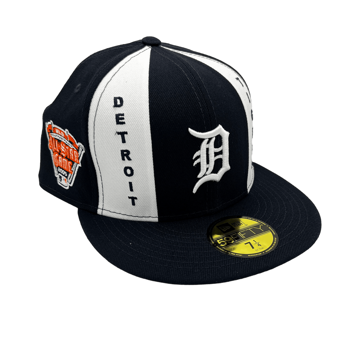 New Era Detroit Tigers Fitted Hat MLB Basic Black White Logo Cap Size 7 7/8